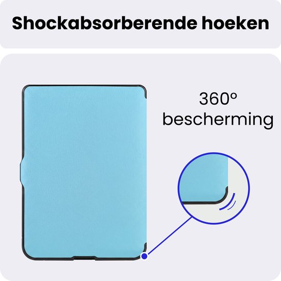 Hoes Geschikt voor Kobo Nia - Luxe E-reader Trifold Case - Bescherm Hoesje Book Cover - Lichtblauw — afbeelding 4