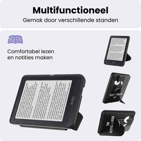 Hoes Geschikt voor Kobo Clara 2E - Luxe E-reader Trifold Case - Bescherm Hoesje Book Cover - Don't Touch Me — afbeelding 3