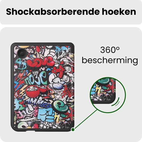Hoes Geschikt voor Kobo Clara 2E Hoesje Bookcase Cover Hoes Trifold - Hoesje Geschikt voor Kobo Clara 2E Hoes Cover Case - Graffity — afbeelding 5