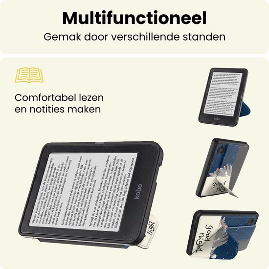 Hoes Geschikt voor Kobo Clara 2E - E-reader Bescherm Hoesje Case Sleep Cover Trifold Met Screenprotector - Hoes Geschikt voor Kobo Clara 2E Hoesje - Kat — afbeelding 3