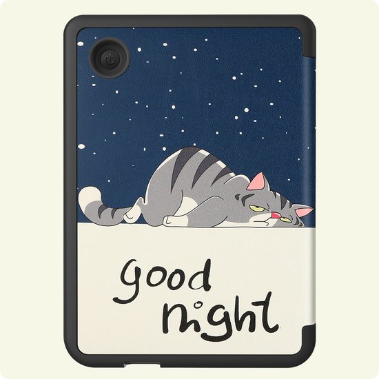 Hoes Geschikt voor Kobo Clara BW - E-reader Bescherm Hoesje Case Sleep Cover Trifold - Hoes Geschikt voor Kobo Clara BW Hoesje - Kat — afbeelding 5