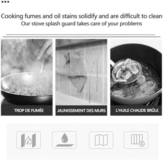 Opvouwbaar Spatscherm - Keuken Scherm - Schoon Koken - Hittebestendig Roestvrij Staal - Opvouwbaar Ontwerp - Zilverkleurig — afbeelding 3