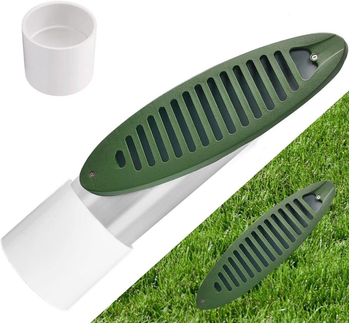 Heavy Duty Afvoer Kit - Gazon Afvoer - Waterafvoer Tuin - Schuin Rooster Ontwerp - 4 Inch Buizen - Groen