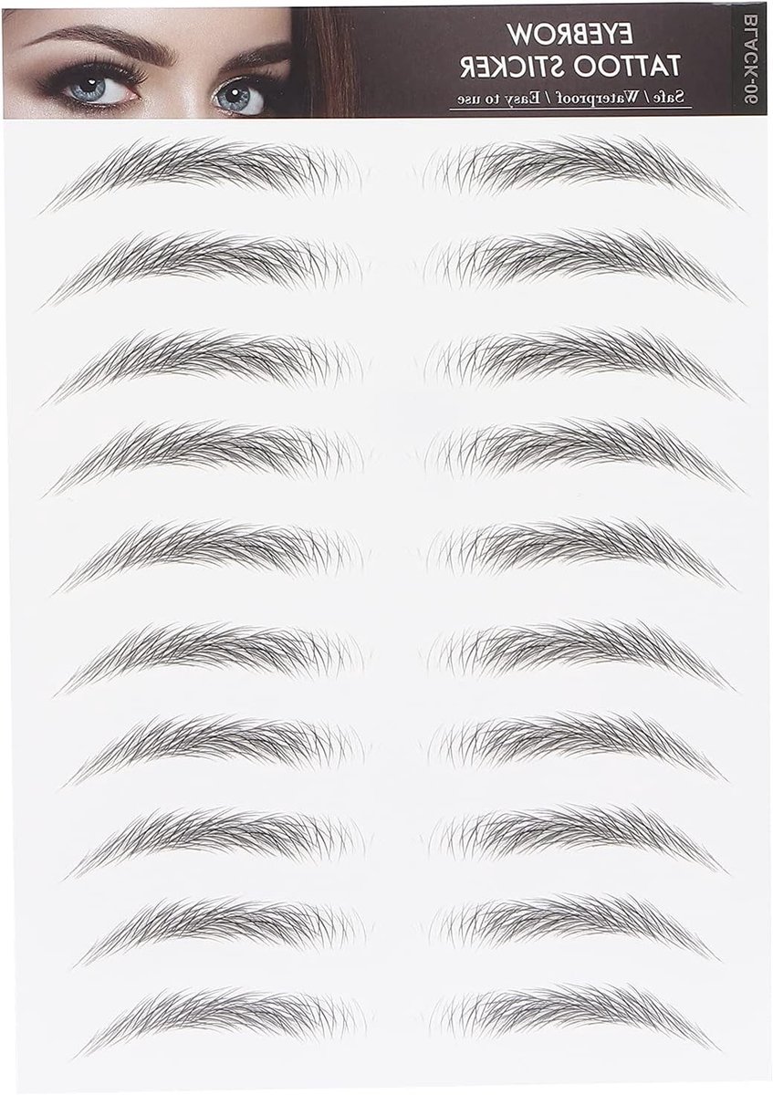 Natuurlijke Waterdichte Wenkbrauw Tattoo Stickers, Langdurige en Echte Haartjes Look voor Vrouwen en Meisjes