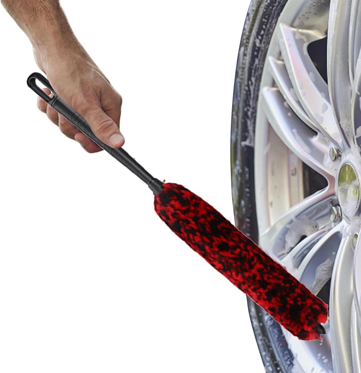 Autowielborstel - Velgenreiniger - Velgen Reinigen - Bereikt Lastige Plekken - 43 cm - Zwart
