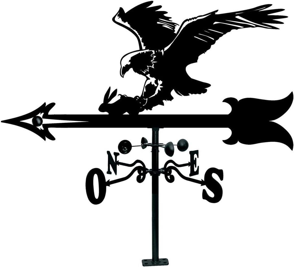 Luifel met adelaar - Windroos dakornament - Dak versieren - Draaibare adelaar - 90 cm breed - Zwart mat