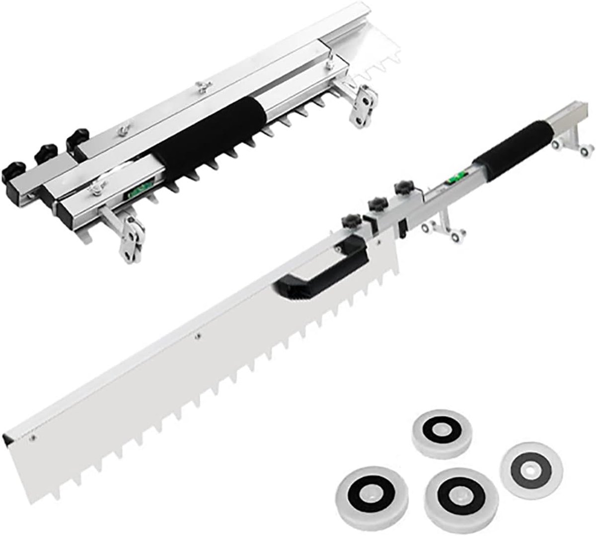 Tegelnivellering gereedschap - Vloer egaliseren - Vlakke vloeren leggen - Dubbele handgreep ontwerp - 60 cm lengte - Zilver