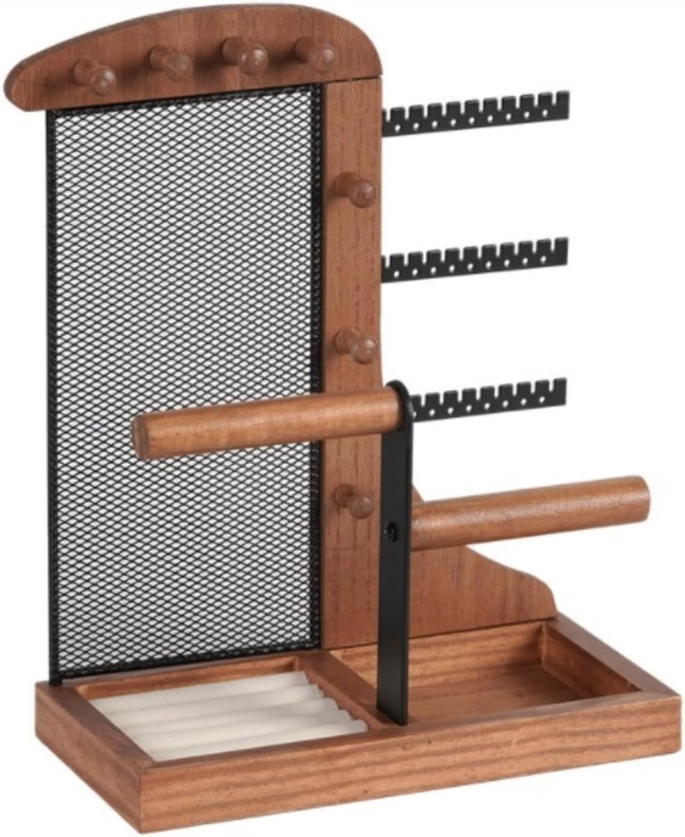 Juweliersstandaard - Sieradenhouder - Sieraden organiseren - 3 lagen - 24 cm - Bruin