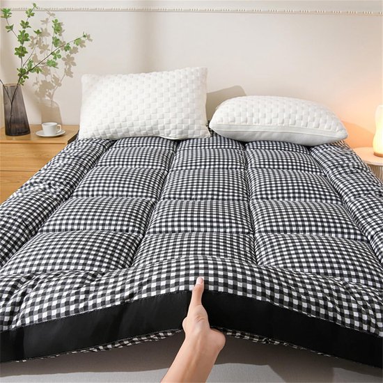 Futon Matras Vloer - Opvouwbaar Slaapmatje - Comfortabel Slapen - 8 Cm Dik Comfort - 120x190cm - Blauw — afbeelding 2