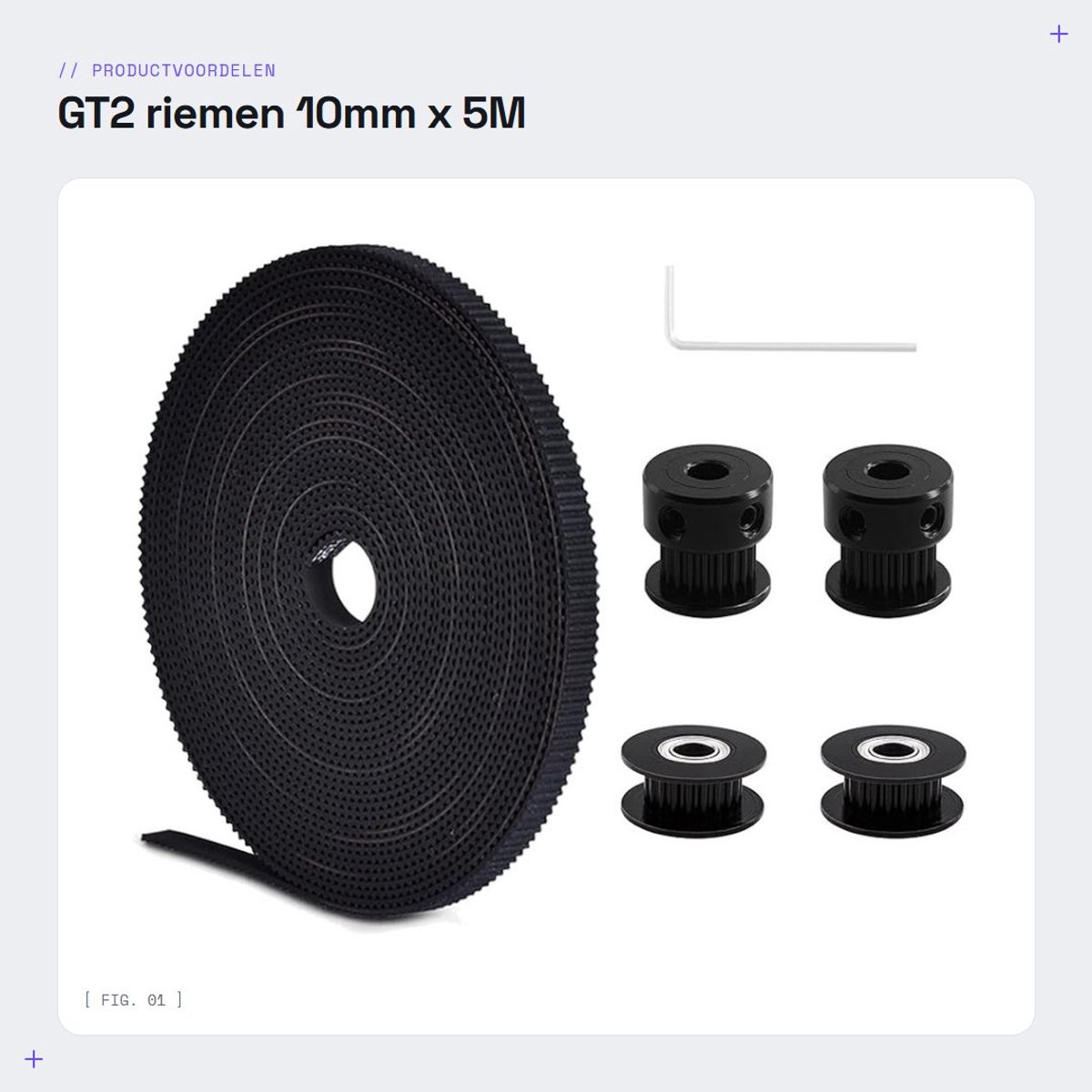 Dailygoods- GT2 Riem 10mm x 5M - Aandrijfriem Platenspeler - GT2 Zahnriemenscheibe - 3D Printer - Duurzaam Materiaal - Hoge Precisie