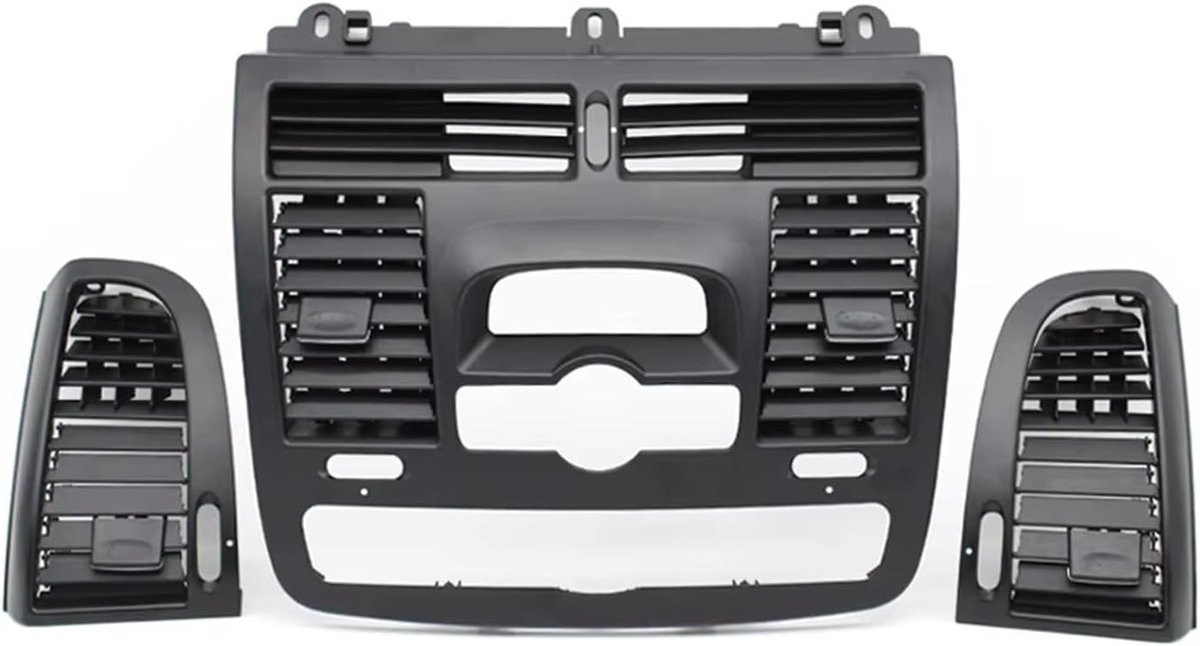 AC Rooster Set - Luchtuitlaat Paneel - Auto Interieur - Robuust Krasbestendig - 3 Delig - Zwart