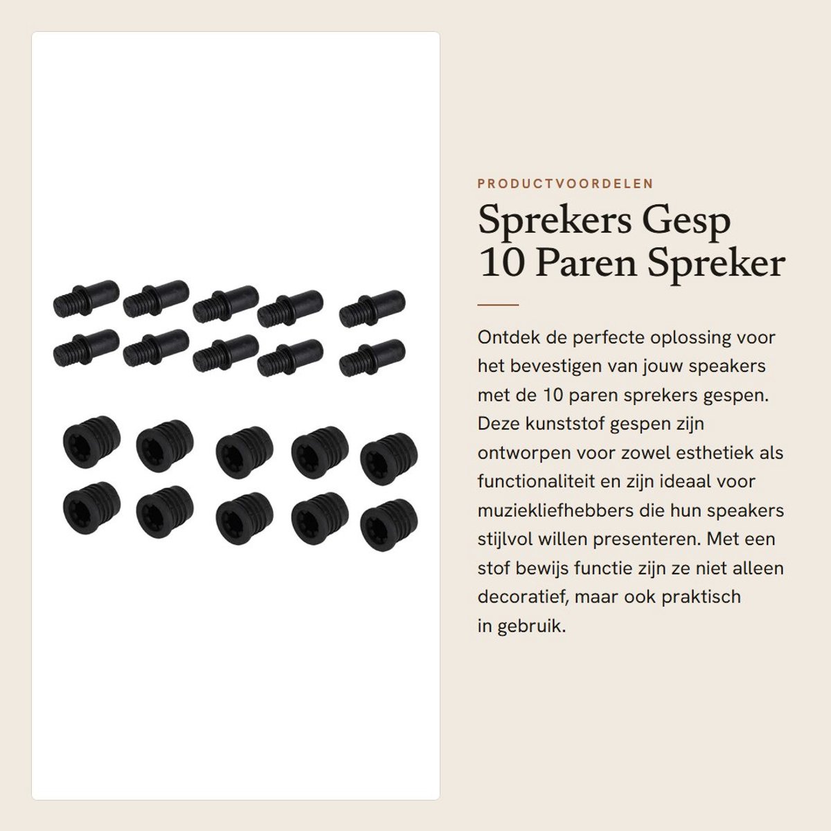 Dailygoods - Sprekers Gesp - 10 Paren Spreker Rooster - Stof Bewijs - Flexibel en Taai - Bevestigingsmiddel - Geschikt voor Diverse Speakers - Kunststof