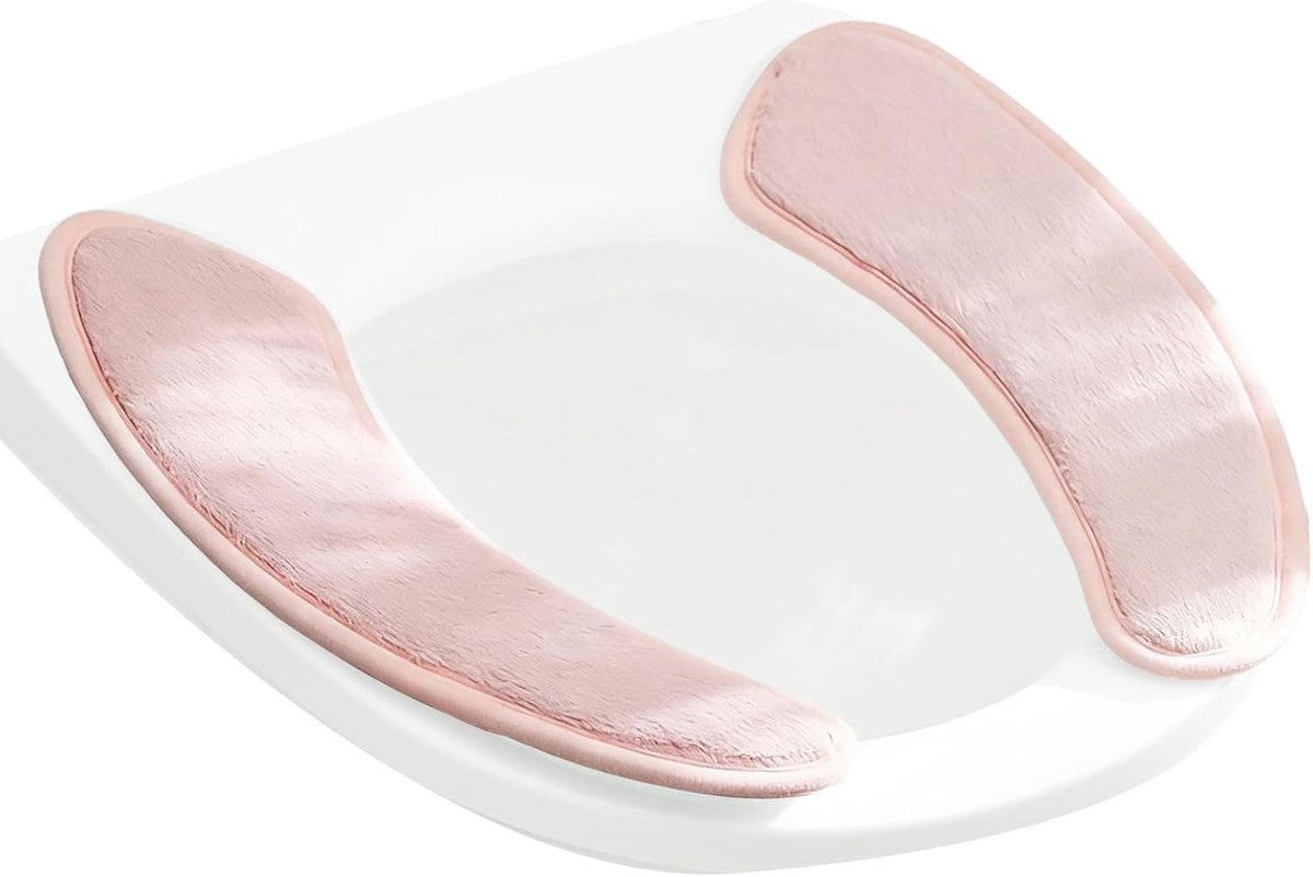 Wasbare wc-brilhoezen - Herbruikbare mat - Dagelijks comfort - Dubbele klep scheiding - 38 x 11 cm - Roze