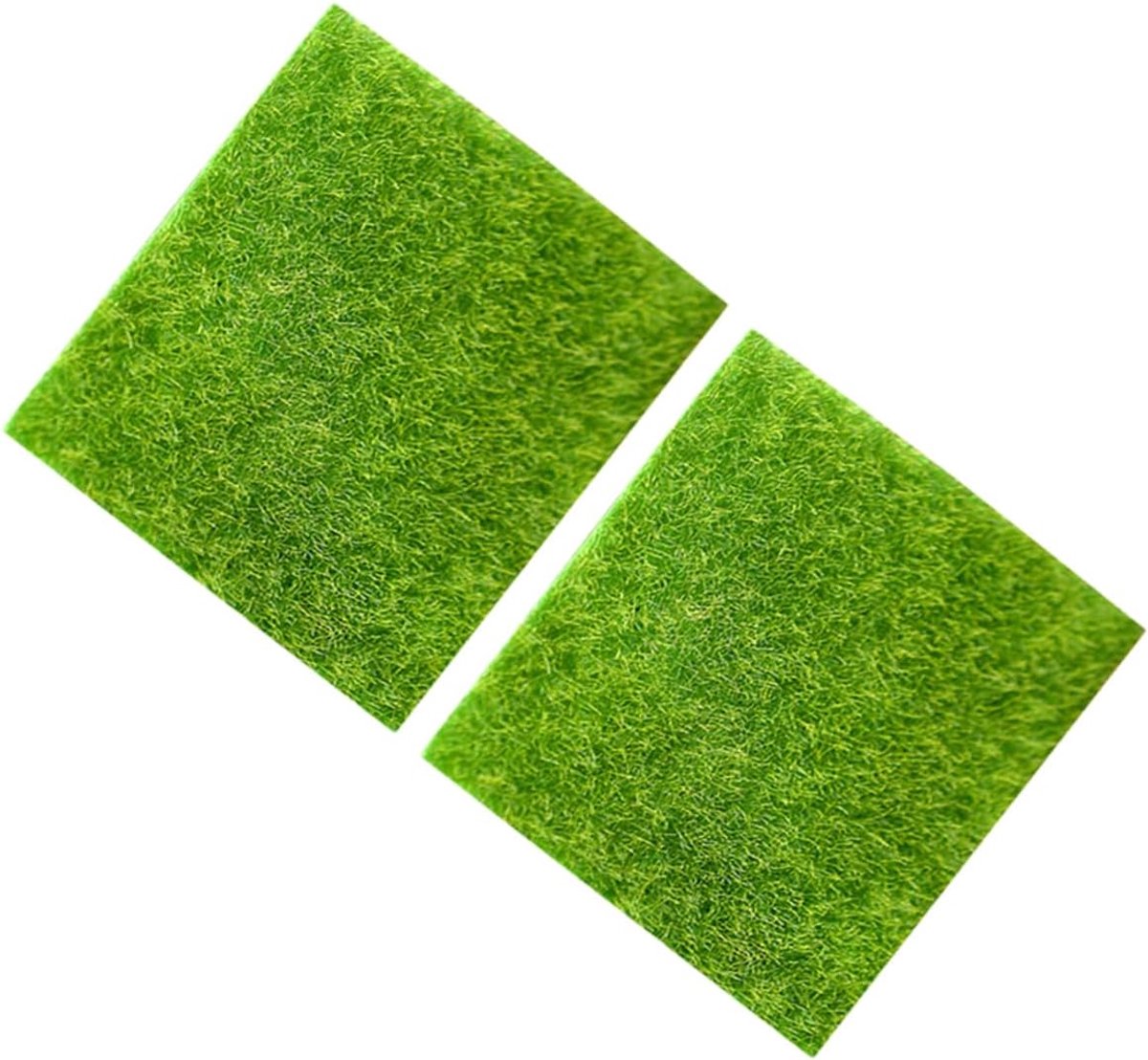 Kunstgras Tapijt - Miniatuur Grasmat - Sprookjestuin Decoratie - Onderhoudsvrij Uiterlijk - 2 Stuks 30x30cm - Groen