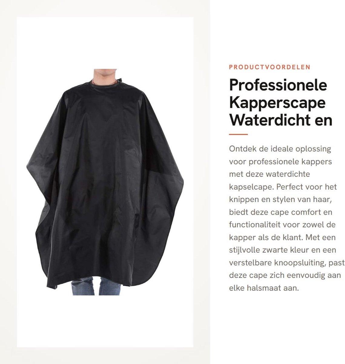 Dailygoods- Kapperscape Waterdicht - Professionele Kappersmantel - Verstelbare Knoopsluiting - Duurzaam - Gemakkelijk Schoon te Maken - Bescherming Tegen Haar