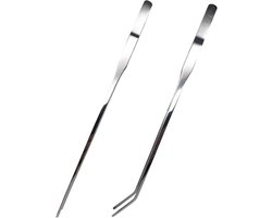 Aquarium Pincet - Voedings Tang - Voeren Reptielen - Anti-slip Punt - 27 cm Lang - Zilver