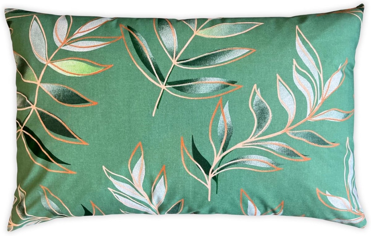 Famanu Kussensloop 40 x 60 cm van 100% katoen, met ritssluiting, onderhoudsvriendelijk en zacht Groen
