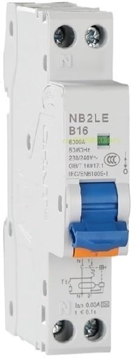 Veiligheidsschakelaar - Aardlekautomaat - Elektrische Beveiliging - Type A 30MA - 10A 16A 20A - Grijs