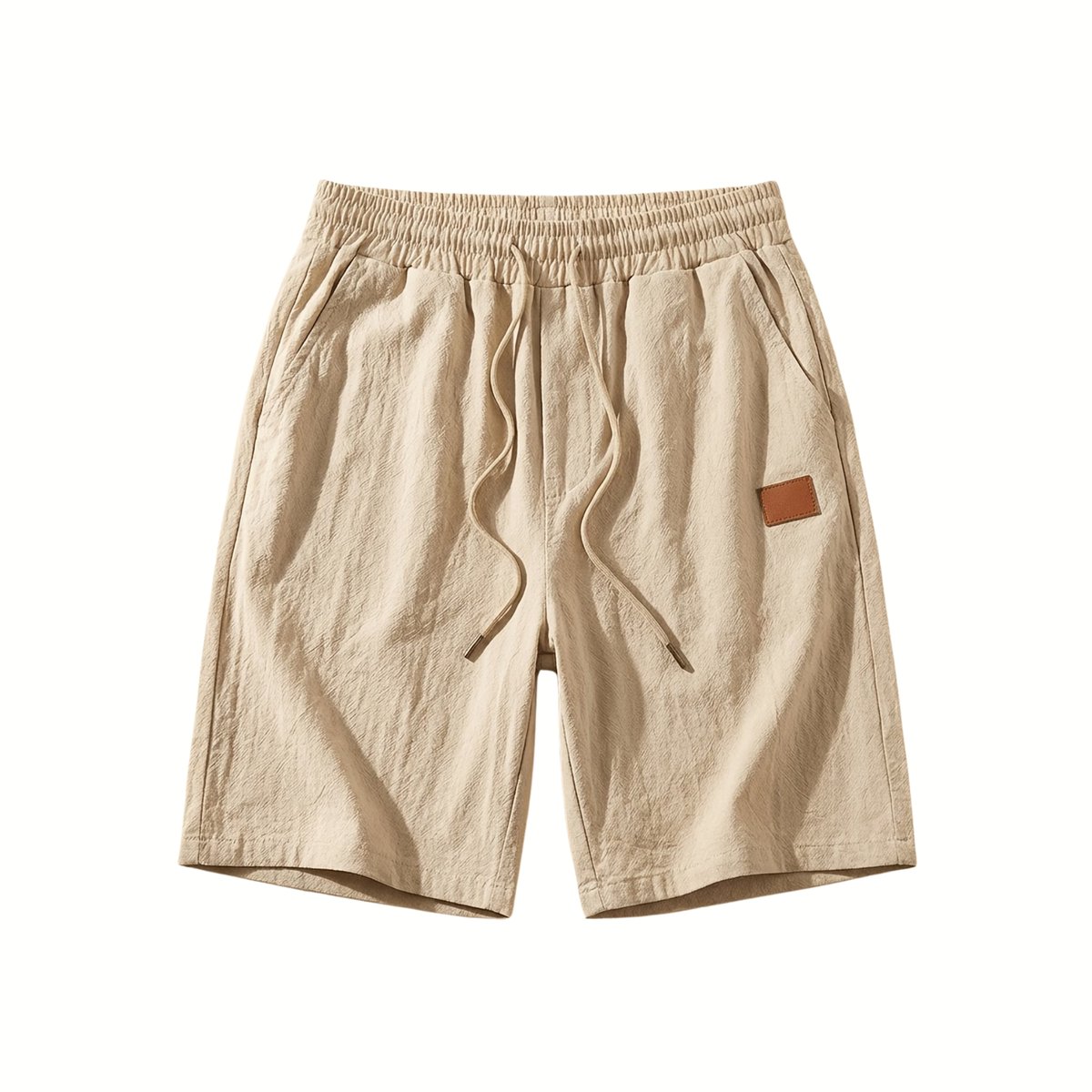 Currero Korte Linnen Broek Heren Zomerbroek Volwassenen Korte Broek Shorts Strandbroek Zomer Ibiza Stijl MI Khaki