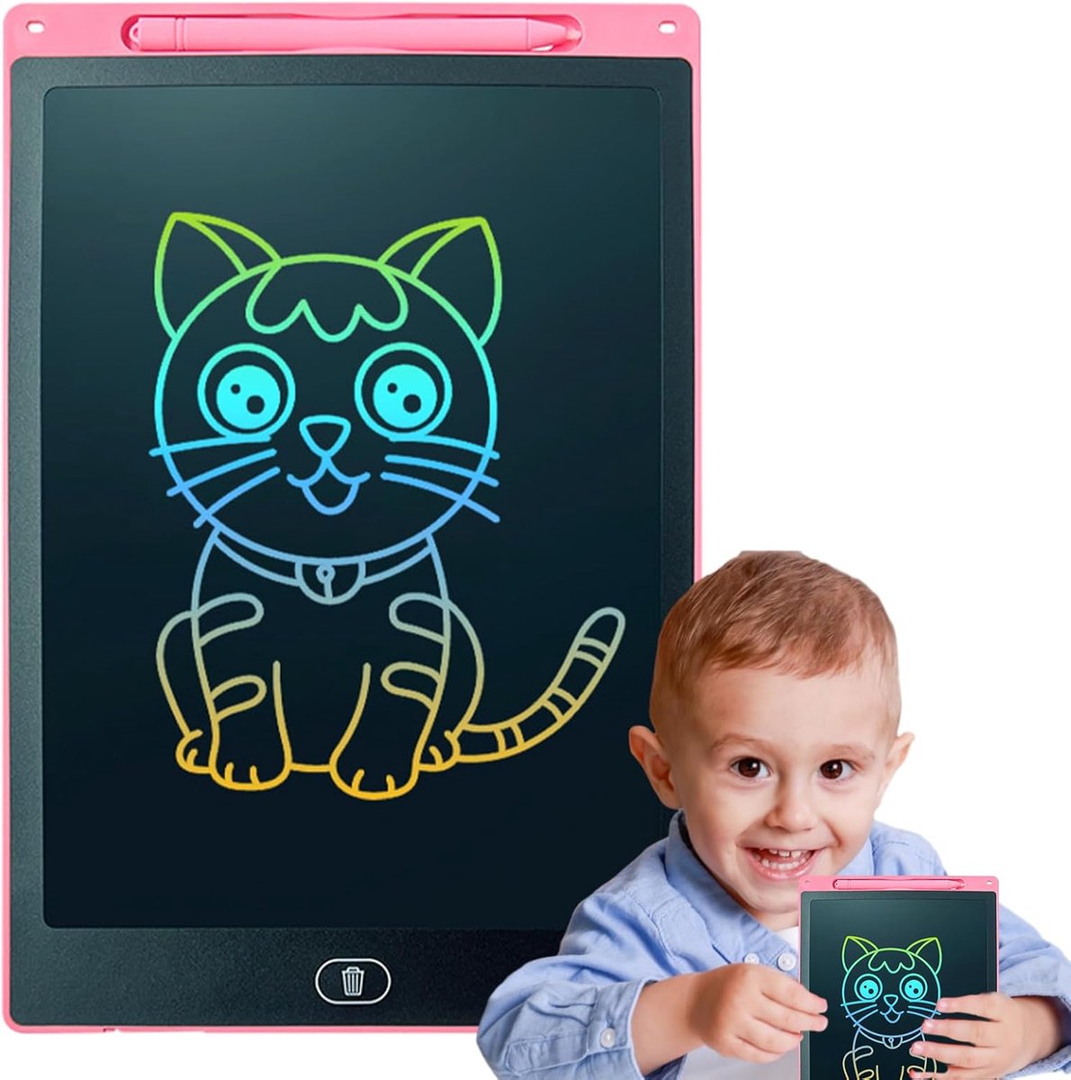 Elektronisch Tekenbord - Doodle Bord - Kinderen Leren - Oogvriendelijk LCD - 8.5 Inch - Lichtroze