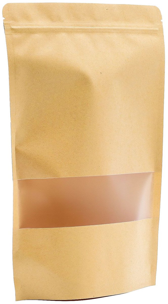 10x Kraft Window Bag 20 x 30 cm