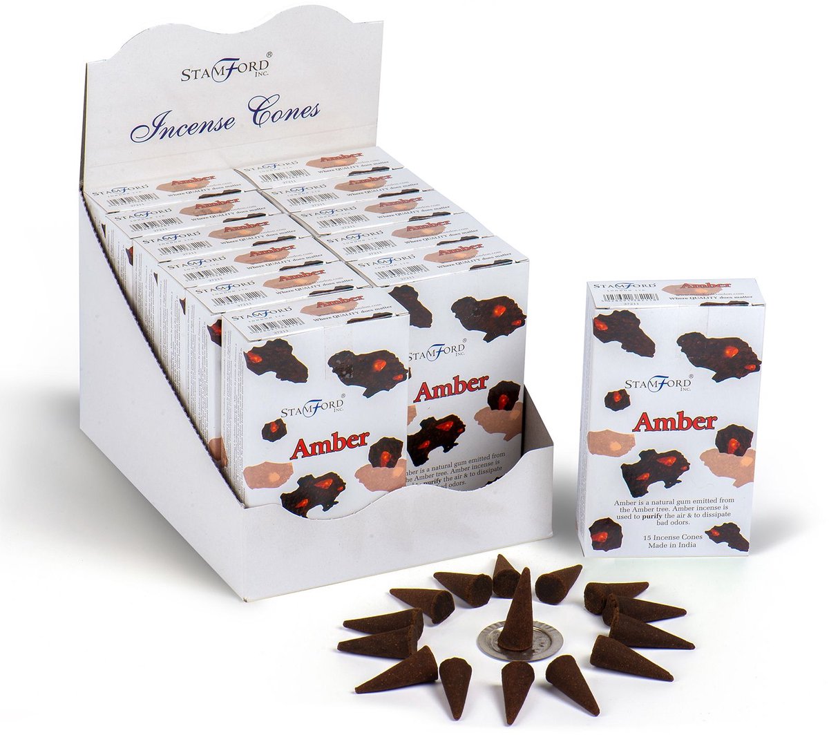 Amber Incense Cones