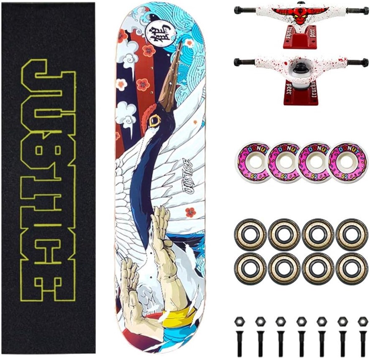 Longboard Skateboard Four Wheel Board Straat Cruisen Dubbele Rocker Design 80 x 20 cm