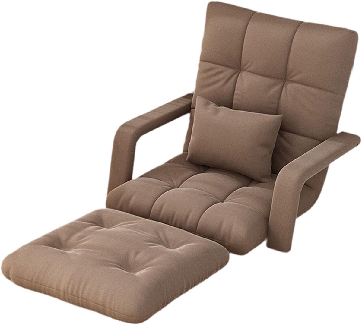 Opvouwbare Bank - Vloerstoel Fauteuil - Ontspannen Loungen - 5 Niveaus Verstelbaar - 55x56x48 cm - Beige