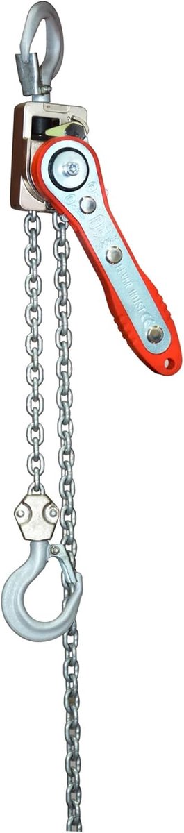 Handlier Kettingtakel - Mini Hefboomtakel - Materiaal Hefwerk - Robuust Aluminium Frame - 100kg Capaciteit - Grijs