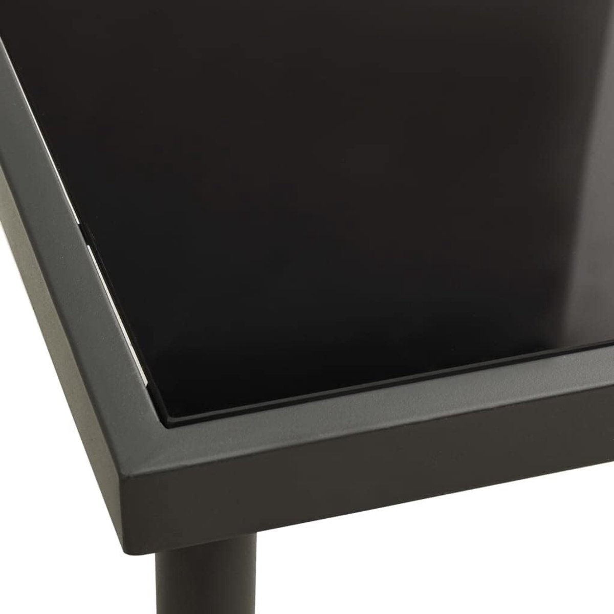 Tuineettafel - Buitenmeubel - Buiten eten - Gepoedercoate poten - 80 x 80 x 72 cm - Antraciet