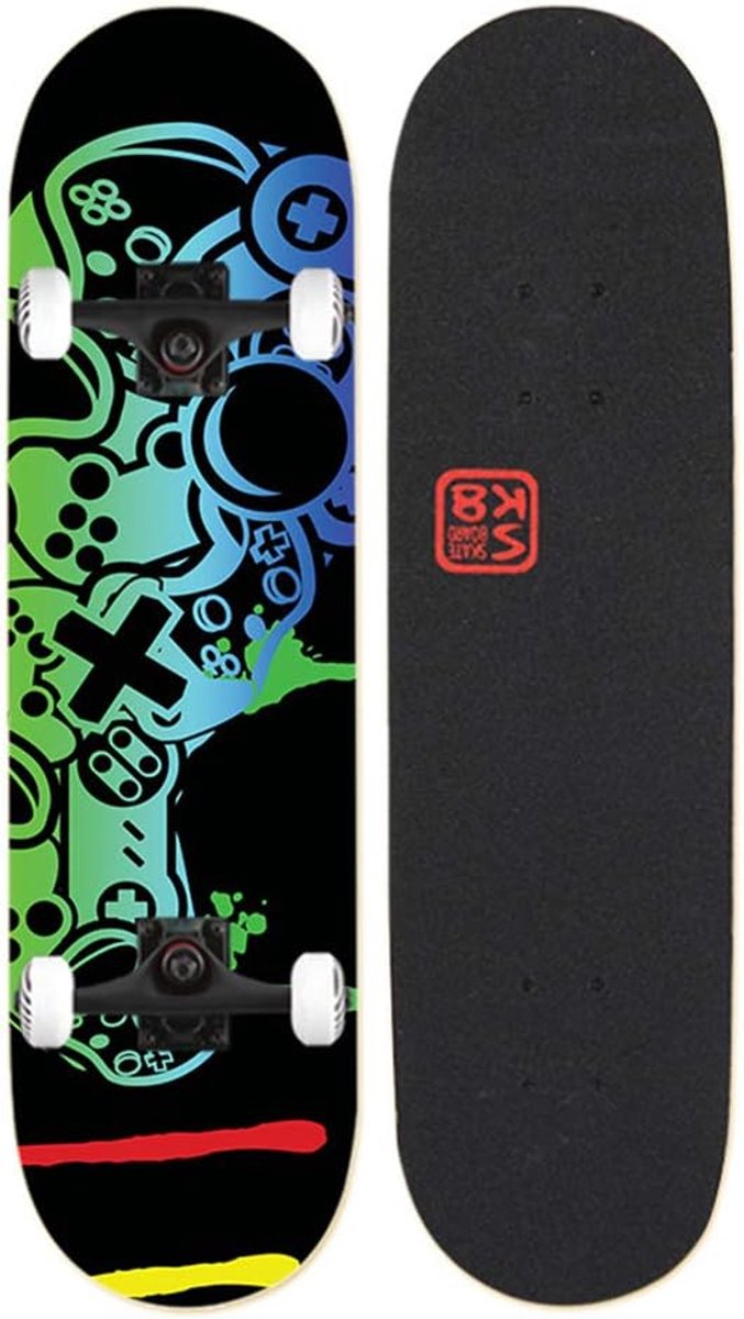 Compleet Skateboard Skateboard Set Stunts Uitvoeren Dubbelzijdig Deck 31.5 x 8.6 Inch Niet gespecificeerd