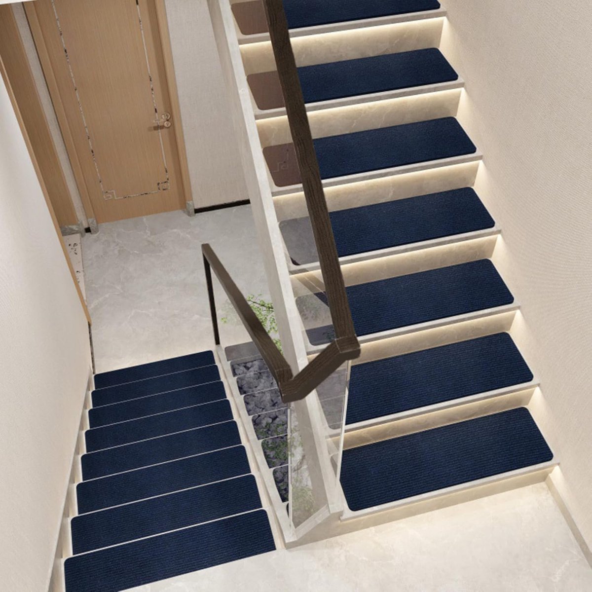 Trapmatten Set - Antislip Treden - Veilig Trap Lopen - Zelfklevende Onderkant - 80 x 20 cm - Donkergrijs