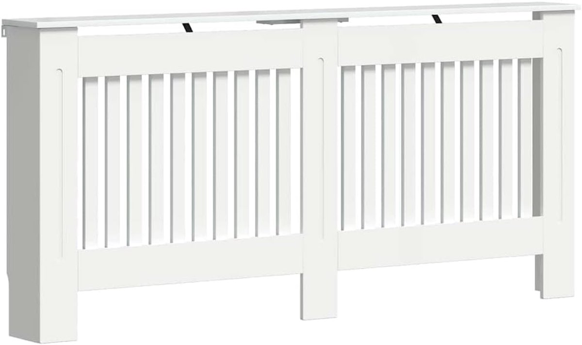 Radiatorombouw - Hittebeschermer - Woonkamer Decoratie - Bewerkt Hout - 172 x 19 x 81.5 cm - Hoogglans Wit