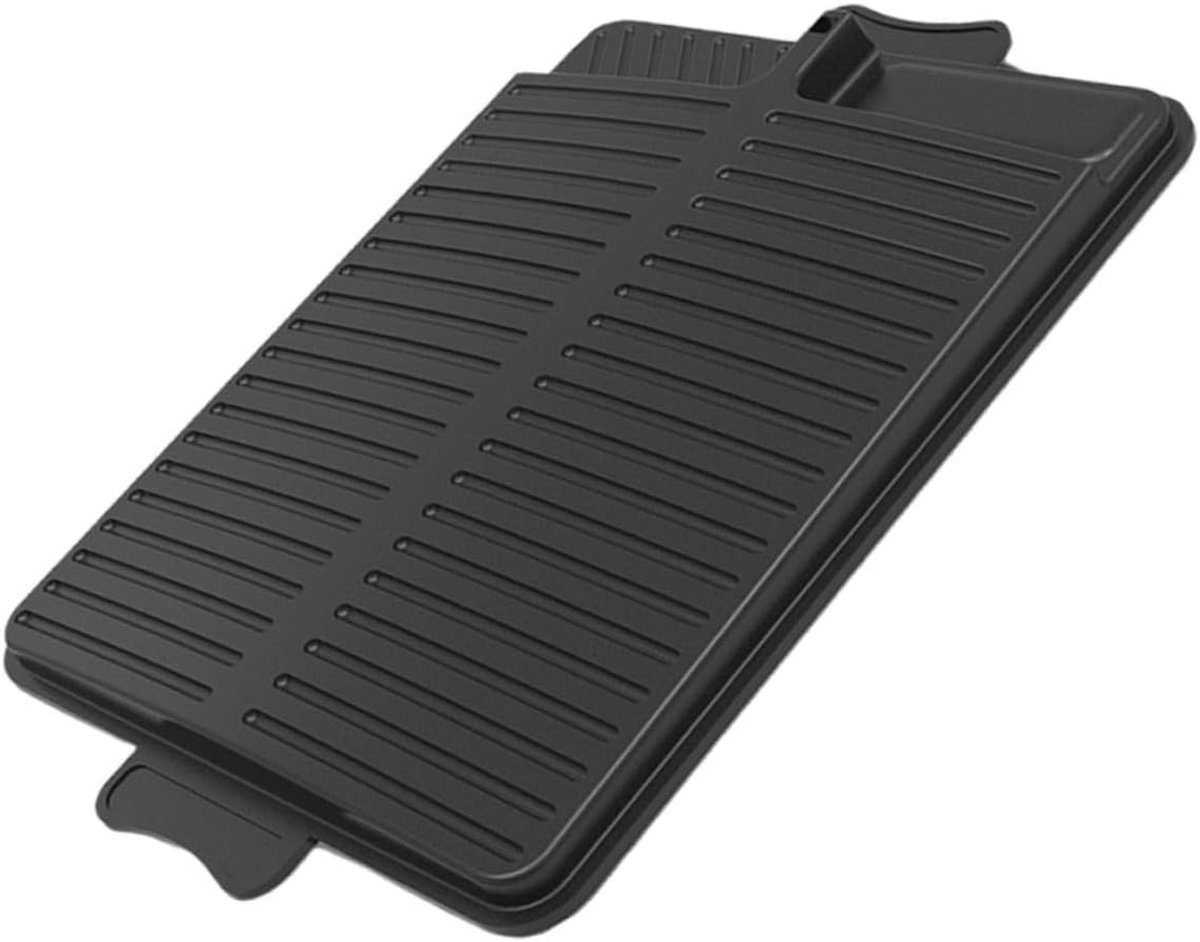 Grillpan met Bakplaat Barbecue Pan Oven Buiten Koken Maifan Steen Coating 38x26x1.5cm Zwart