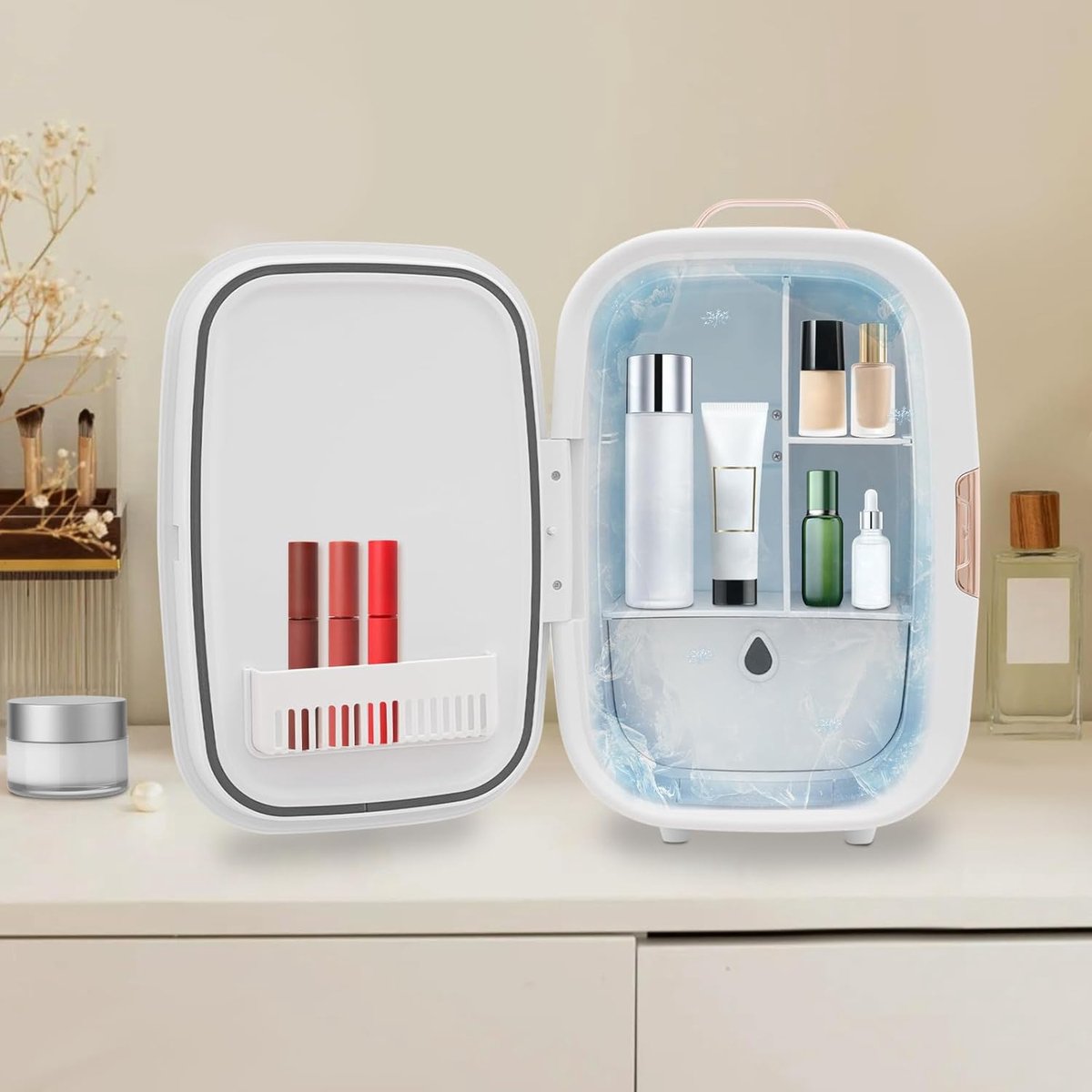 Cosmetica Koelkast Mini Koelkast Huidverzorging Bewaren Koel en Verwarm 12 Liter Wit