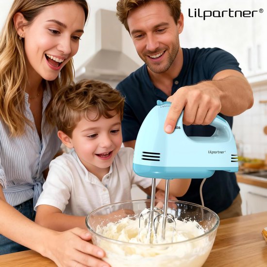 Elektrische handmixer - Keukenmixer - Bakken en mixen - 7 snelheden - 5 opzetstukken - Blauw — afbeelding 3