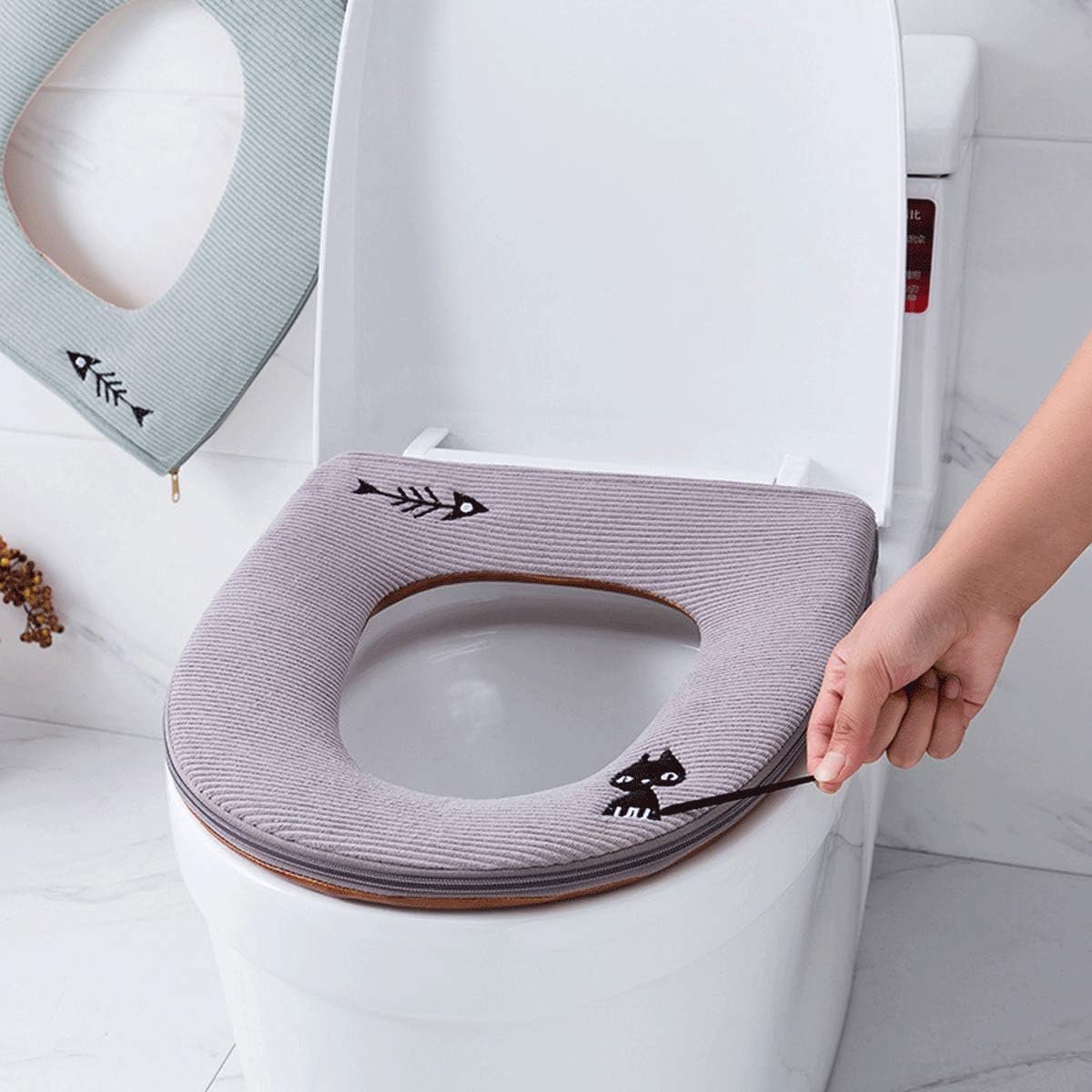 Toiletbril Pads - Zachte Warmer - Comfort Verhogend - Met Rits - 37 x 41 cm - Meerdere Kleuren