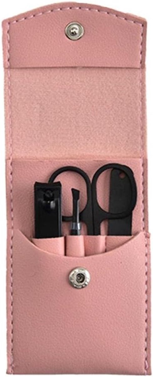 Nageltrimmer set - Manicure pedicure - Persoonlijke verzorging - Roestvrij staal - 4 stuks - Roze