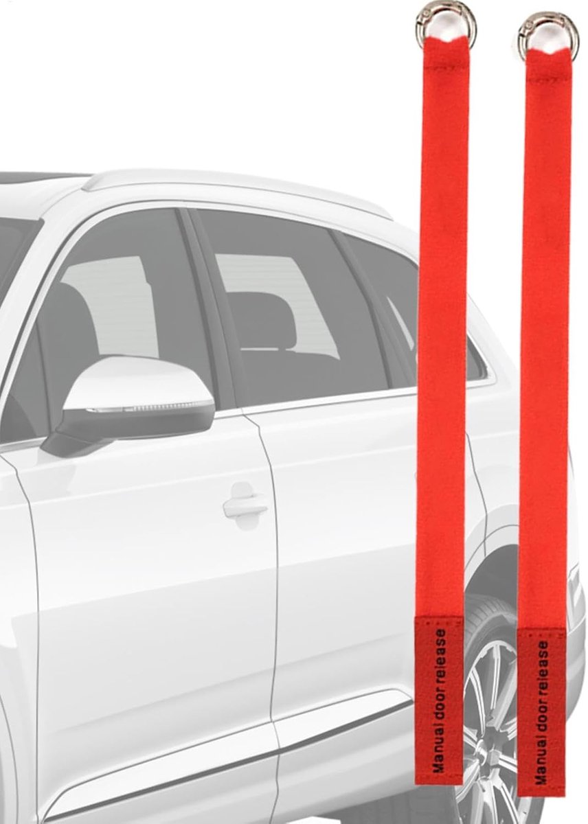 Veiligheidshandgreep - Autodeur Hulpgreep - Veilig In- Uitstappen - Ergonomisch Ontwerp - 23 x 1.5 cm - Rood