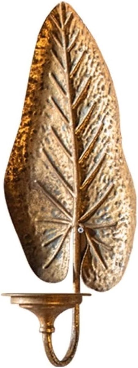 Kaarsenstandaard - IJzeren Kandelaar - Sfeervol Huis - Handgemaakt Decor - 18x45 cm - Antiek
