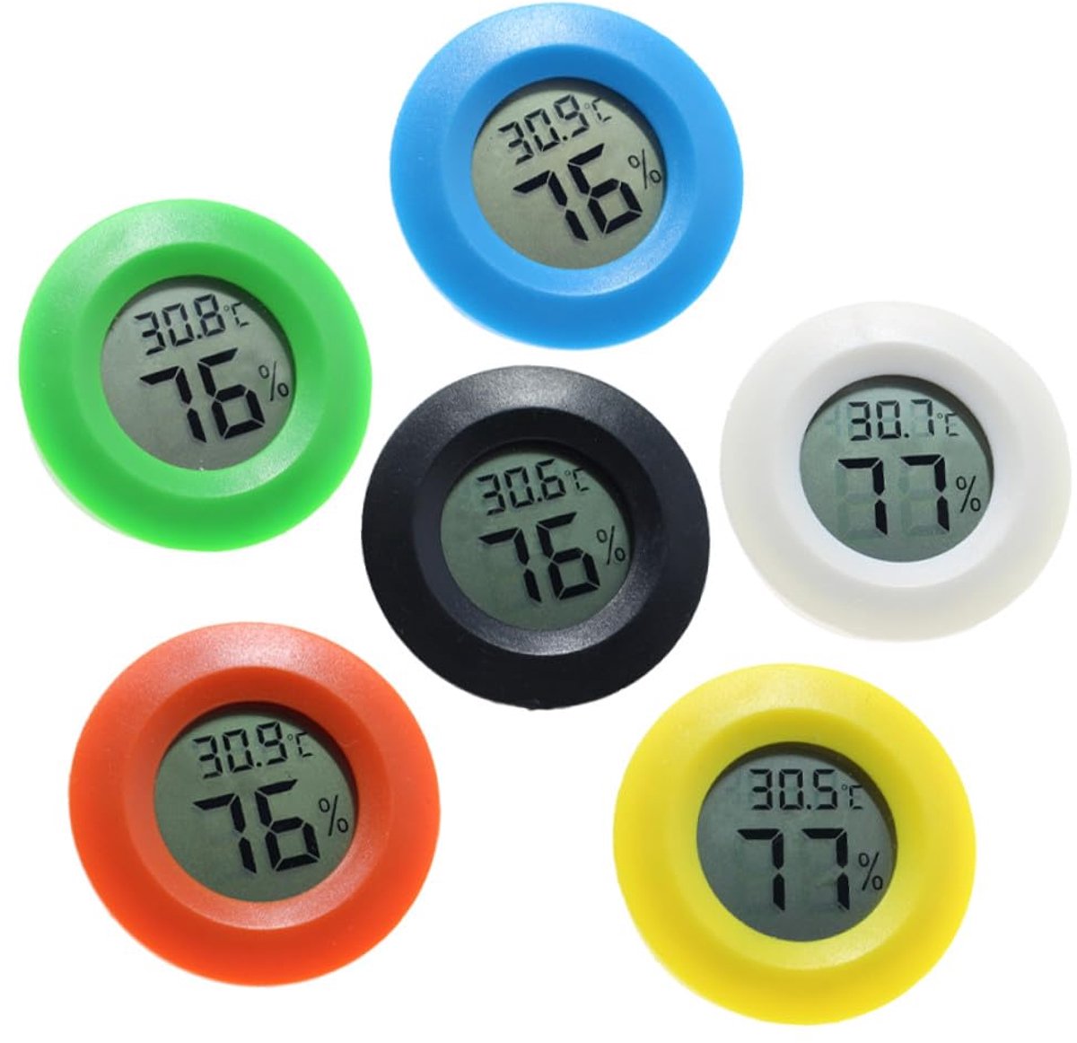 Kamertemperatuurmonitor - Binnenthermometer Hygrometer - Temperatuur Vochtigheid Meten - 2-in-1 Functie - 4.5 x 4.5 cm - Blauw