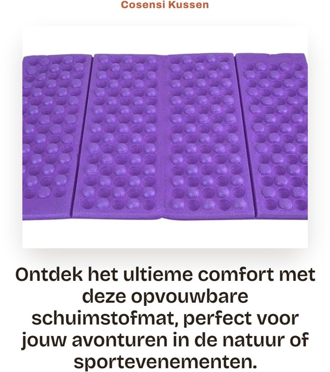 Dailygoods- Schuimstofmat Opvouwbaar - Zitkussen Draagbaar - Waterdicht - Outdoor