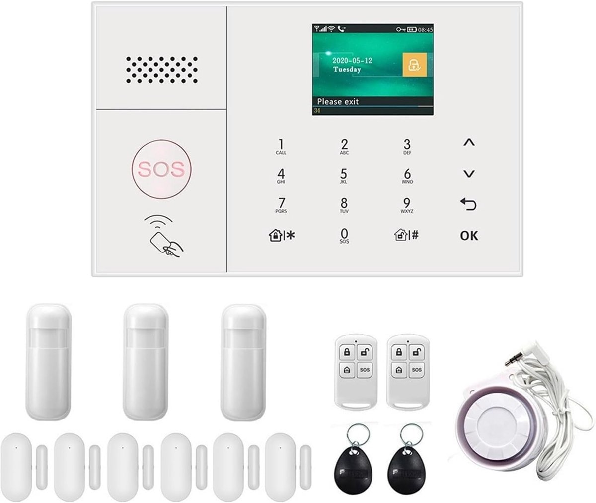 Draadloos Alarmsysteem - Beveiligingsset - Huis Beveiligen - APP Bediening - Set 5 - Zwart