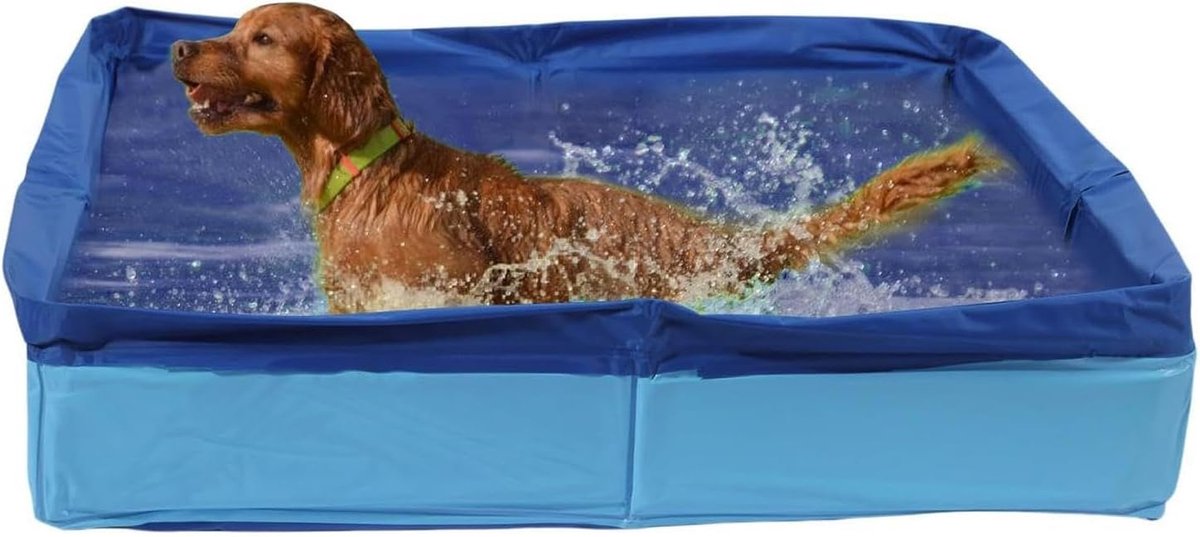 Huisdier Zwembad - Hondenbadje Opvouwbaar - Huisdieren Koelen - Antislip Bodem - 50x50x10 cm - Blauw