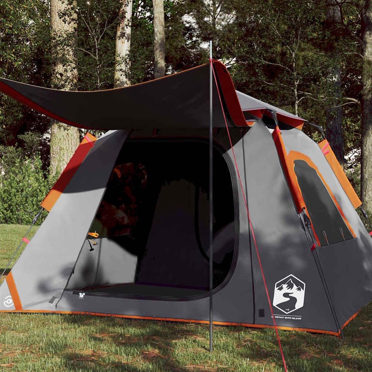Koepel campingtent - Kampeertent 4 personen - Outdoor avonturen - Quick Release systeem - 210 x 210 cm - Grijs
