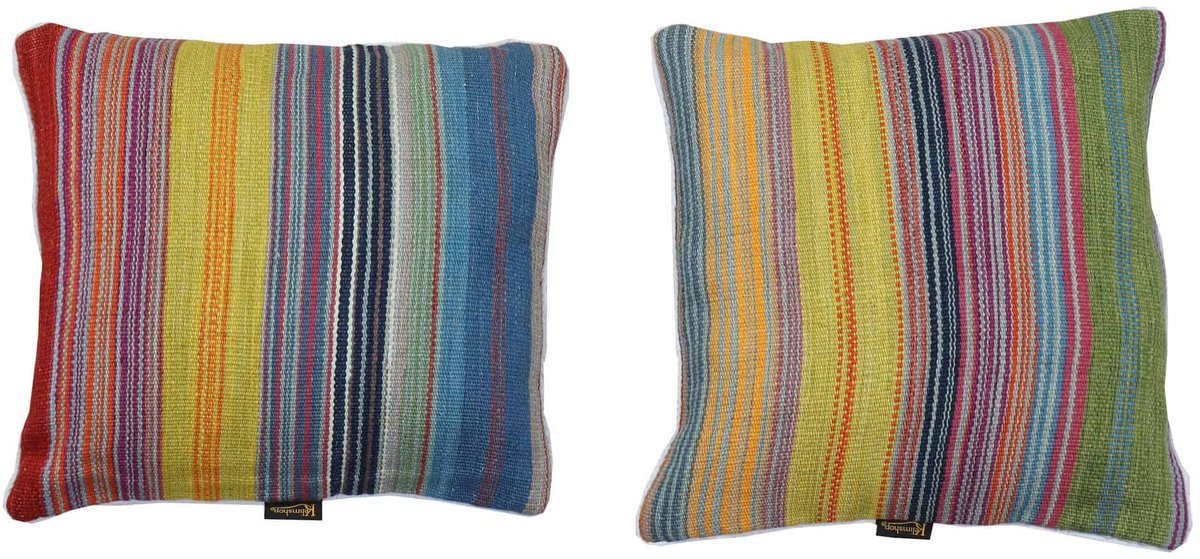 Multicolor Gestreepte Kilim Kussenhoes