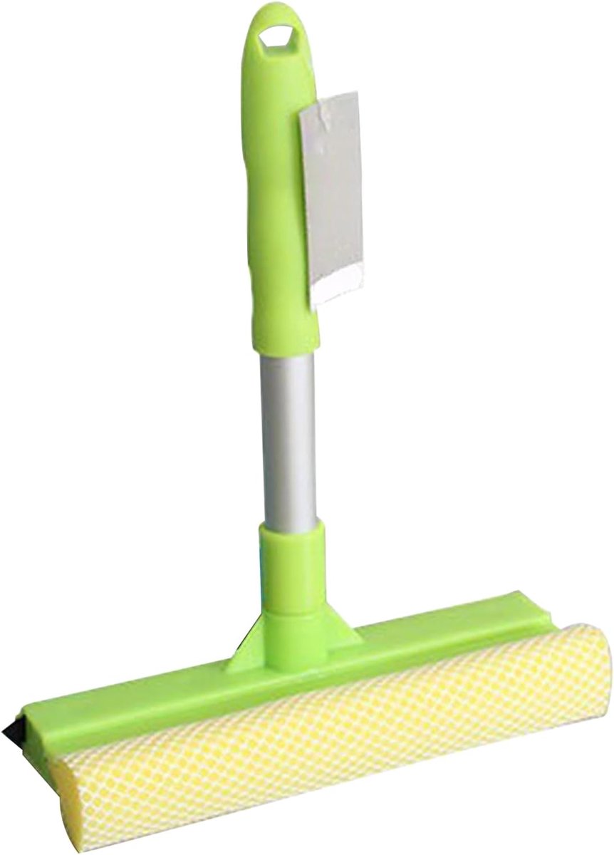 Glaswisser Ramen - Raamreiniger Wisser - Streeploos Schoonmaken - Dubbele Sponsrubber - 28 cm Breed - Groen