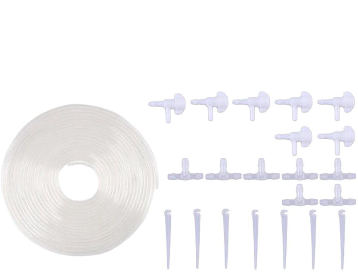 Druppelsysteem Tuin - Automatische bewatering - Planten water geven - Zelfmontage zonder gereedschap - 7 meter slang - Zwart