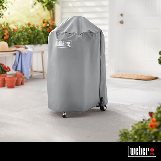 Premium Beschermhoes - 47 cm Barbecue Hoes - Sterk Ademend UV & Waterafstotend - Ronde Hoes - Draagbaar & Licht - Grijs Barbecue van Redwoodgrove — afbeelding 2