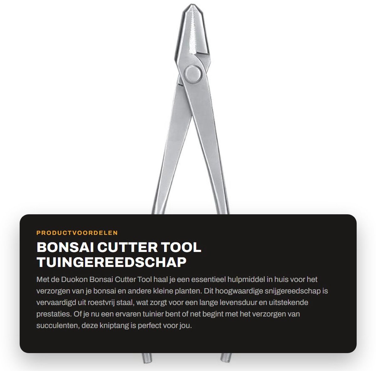 Dailygoods- Bonsai Cutter - Tuinverzorging RVS - Snijtang - Draagbaar - 210 mm - Voor sappige/planten - Hoge intensiteit - Snoeischaar